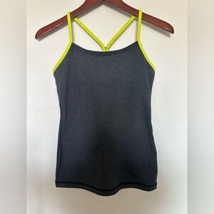 lululemon athletica Gray Tank Top with Yellow Straps women size 6